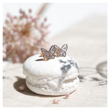 boucles d'oreilles puces papillon plaque or